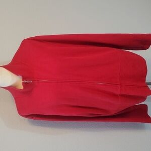 Faconnable red zip-up sweatshirt XL